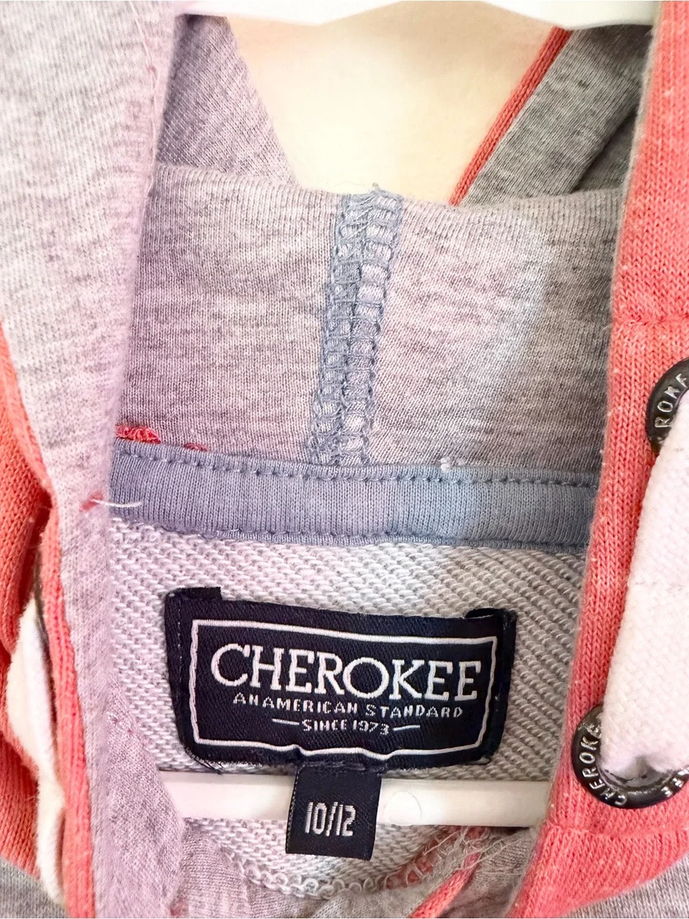 Cherokee Kids Coral and Gray 'Happy Camper' Hooded Sweatshirt